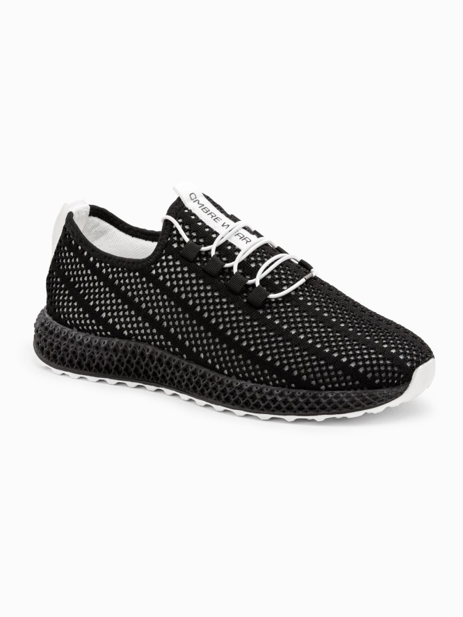 Buty męskie sneakersy z siateczki - czarne V8 OM-FOKS-0117 - 41