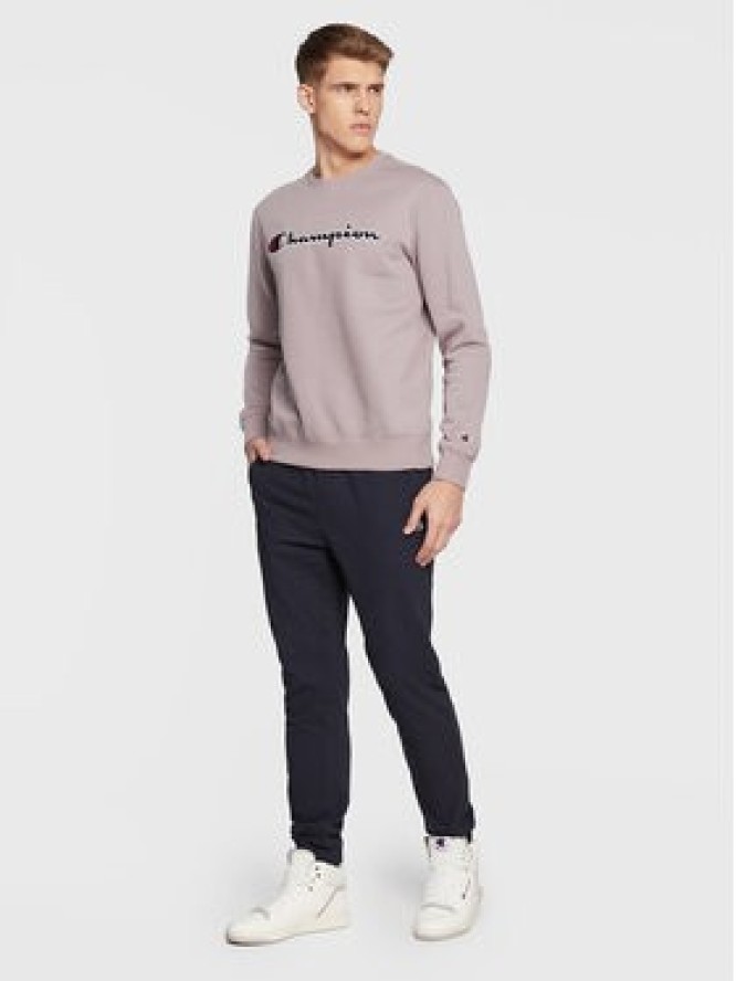 Champion Bluza Embroided Script Logo 217859 Fioletowy Regular Fit