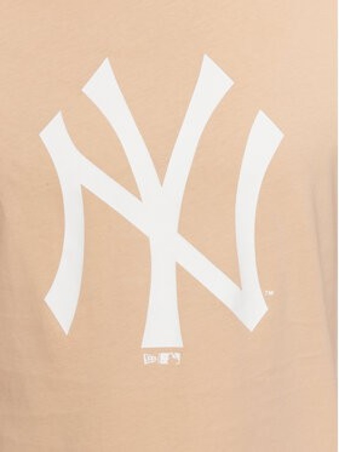 New Era T-Shirt Unisex New York Yankees Mlb League Essential 60332281 Beżowy Oversize