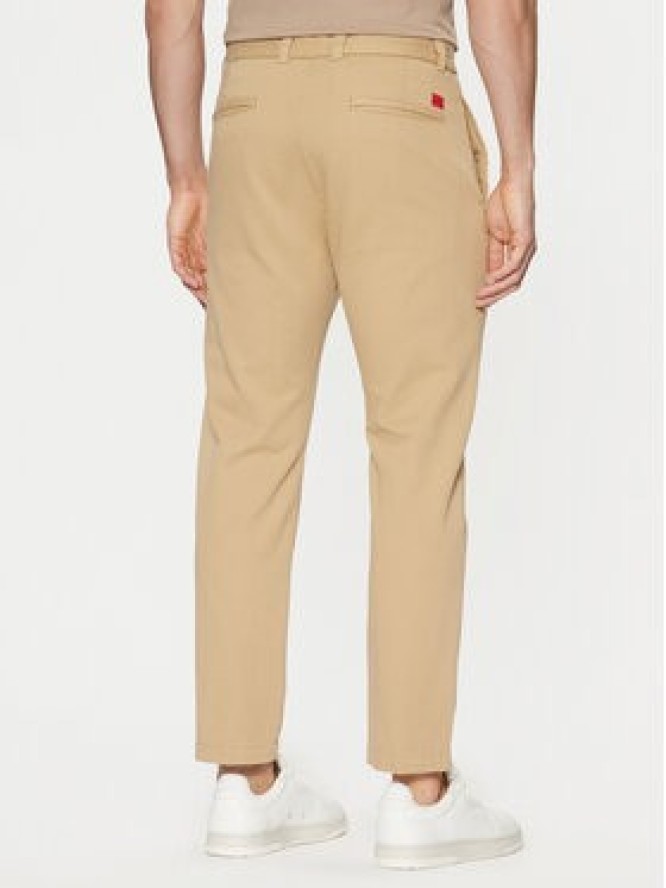 HUGO Chinosy 50533851 Beżowy Slim Fit