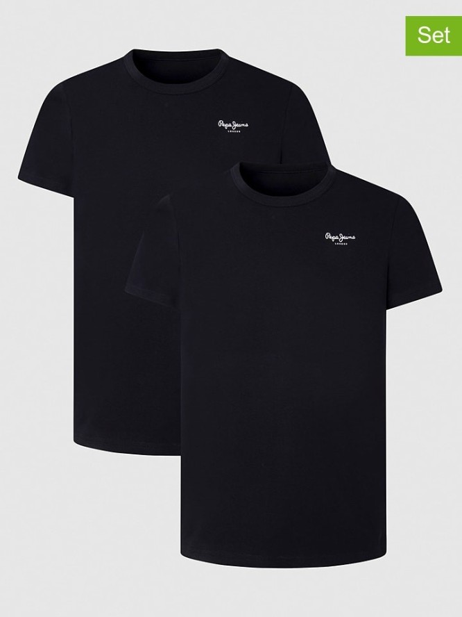 Pepe Jeans FOOTWEAR Koszulki (2 szt.) w kolorze czarnym rozmiar: XL