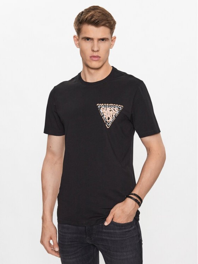 Guess T-Shirt M3YI22 J1314 Czarny Slim Fit