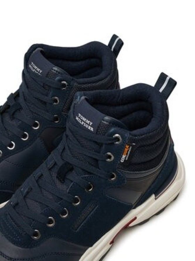 Tommy Hilfiger Sneakersy M Runner Cordura Hi Lth Mix FM0FM05222 Granatowy