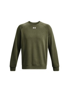 Bluza dresowa nierozpinana bez kaptura Under Armour UA Rival Fleece Crew męska - oliwkowa/khaki