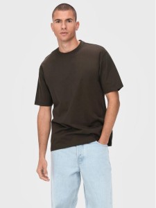 Only & Sons T-Shirt Fred 22022532 Brązowy Relaxed Fit