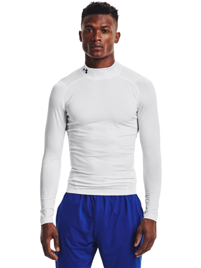 Longsleeve treningowy męski UNDER ARMOUR UA HG Armour Comp Mock LS - biały