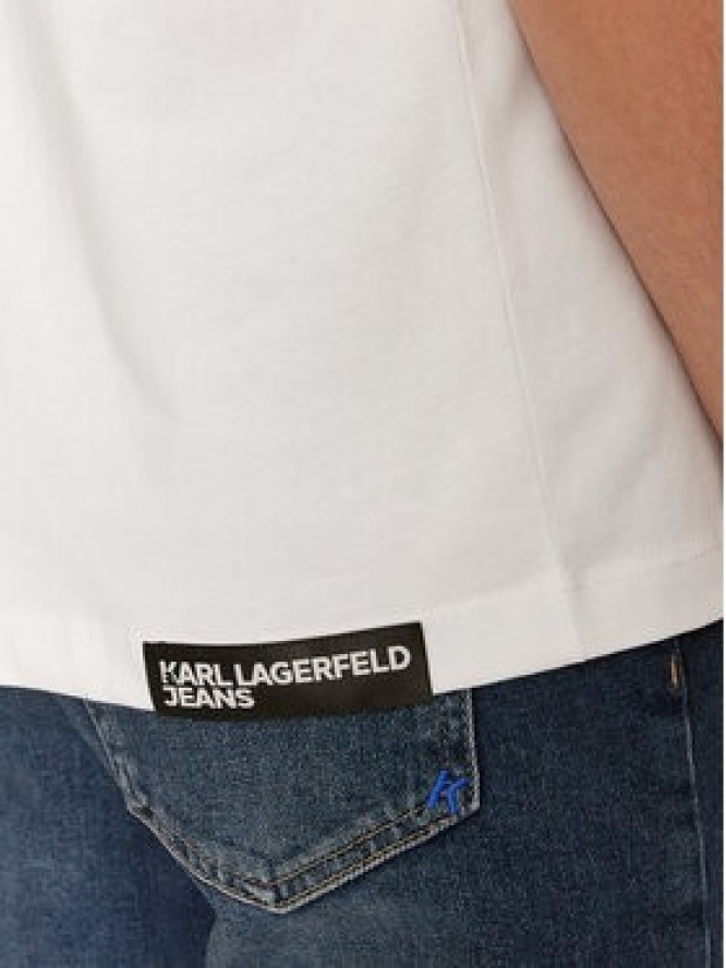 Karl Lagerfeld Jeans T-Shirt 246D1711 Biały Regular Fit