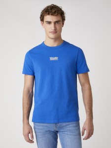 MĘSKI T-SHIRT WRANGLER SS SEAS LOGO TEE WRANGLER BLUE W7AKGFX05