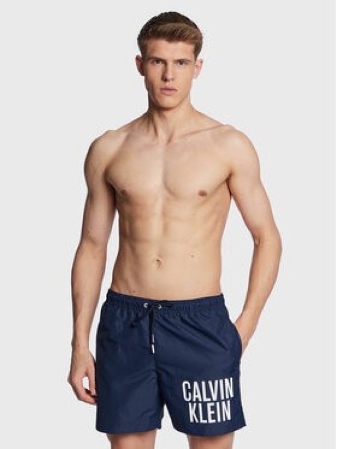 Calvin Klein Swimwear Szorty kąpielowe KM0KM00794 Granatowy Regular Fit