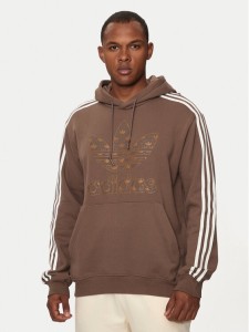 adidas Bluza Classic Mono Graphic IS0259 Brązowy Regular Fit