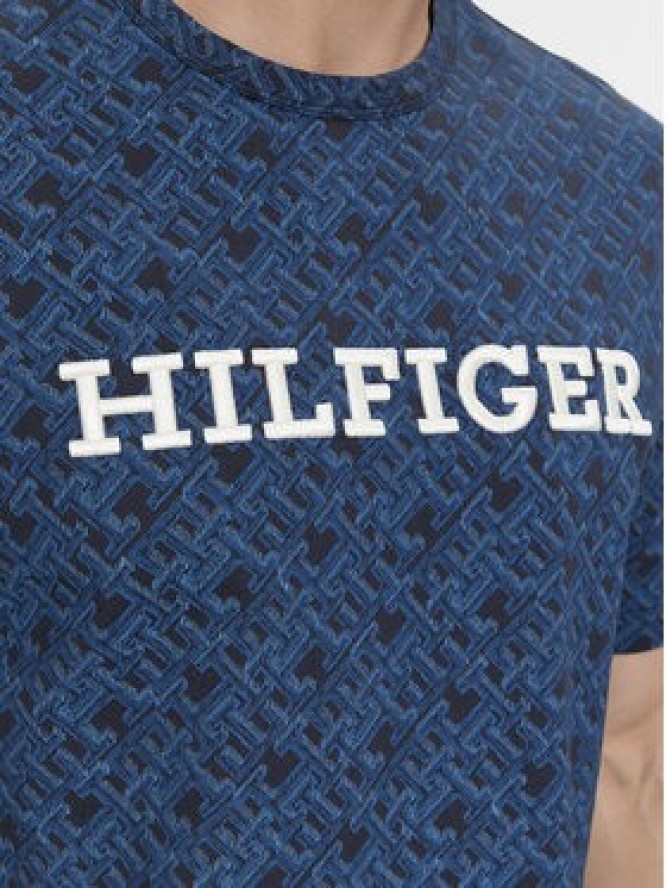 Tommy Hilfiger T-Shirt Monogram MW0MW32600 Granatowy Regular Fit