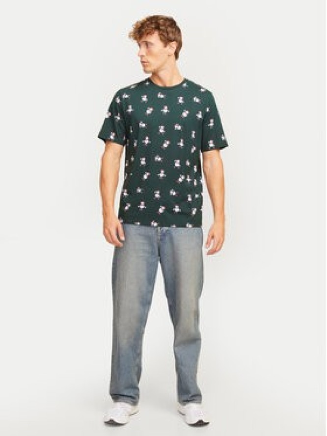 Jack&Jones T-Shirt Xmas Merry 12265399 Zielony Standard Fit