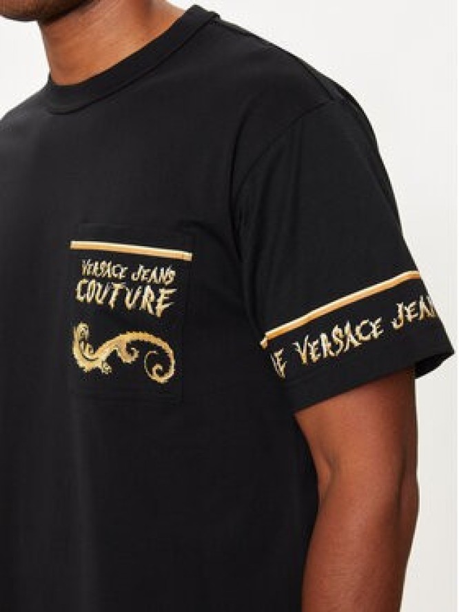 Versace Jeans Couture T-Shirt 77GAH6RB Czarny Regular Fit