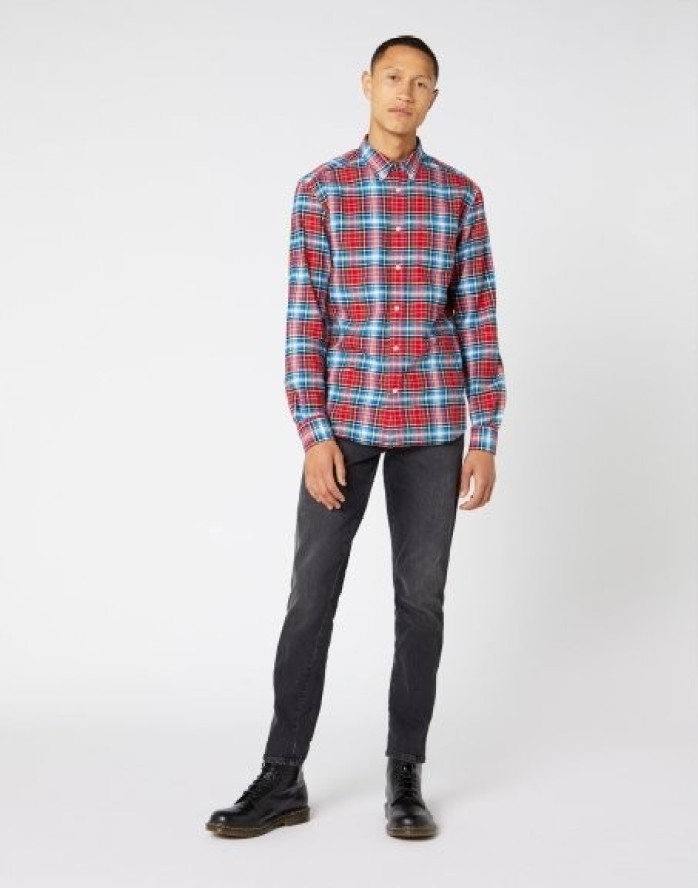 WRANGLER LS 1PKT BUTTON DOWN MĘSKA KOSZULA FORMULA RED W5A3BMXWO