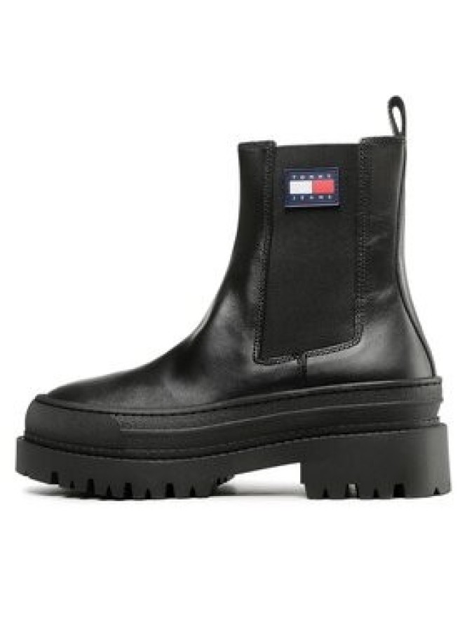 Tommy Jeans Sztyblety Foxing Detail Chelsea Boot EM0EM01062 Czarny