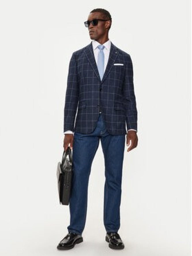 Boss Marynarka H-Hutson 50527998 Granatowy Slim Fit