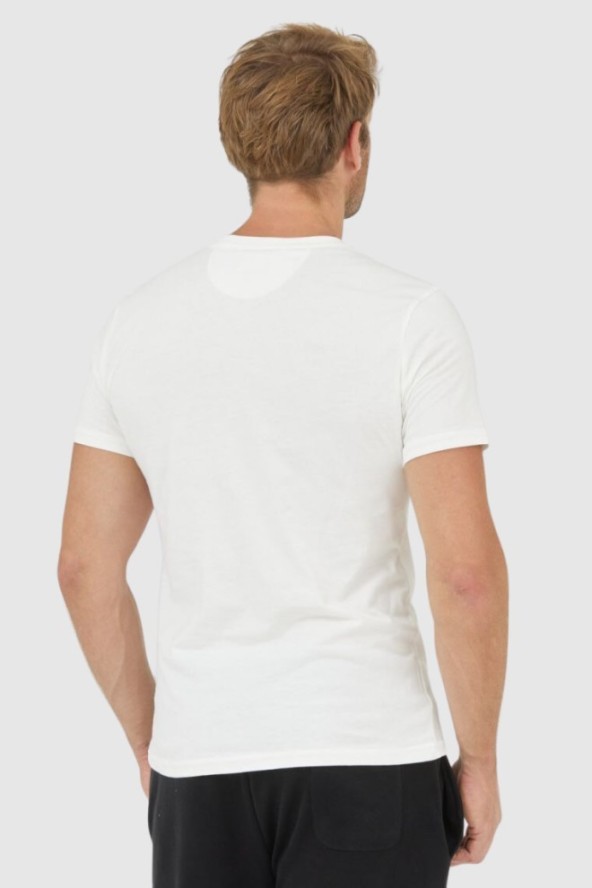 LA MARTINA Biały t-shirt męski z szarym logo
