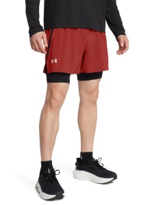 Spodenki do biegania męskie Under Armour UA Launch 5'' 2-In-1 Shorts - czerwone