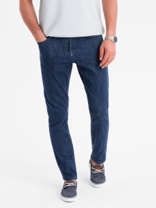 Klasyczne spodnie męskie jeansy SLIM FIT z elastanem – ciemnoniebieskie V3 OM-PADP-0216 - XXL