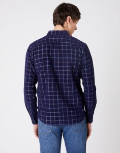 WRANGLER LS 1PKT SHIRT MĘSKA KOSZULA W KRATĘ DŁUGI RĘKAW PATRIOT BLUE W5AE4AX5H