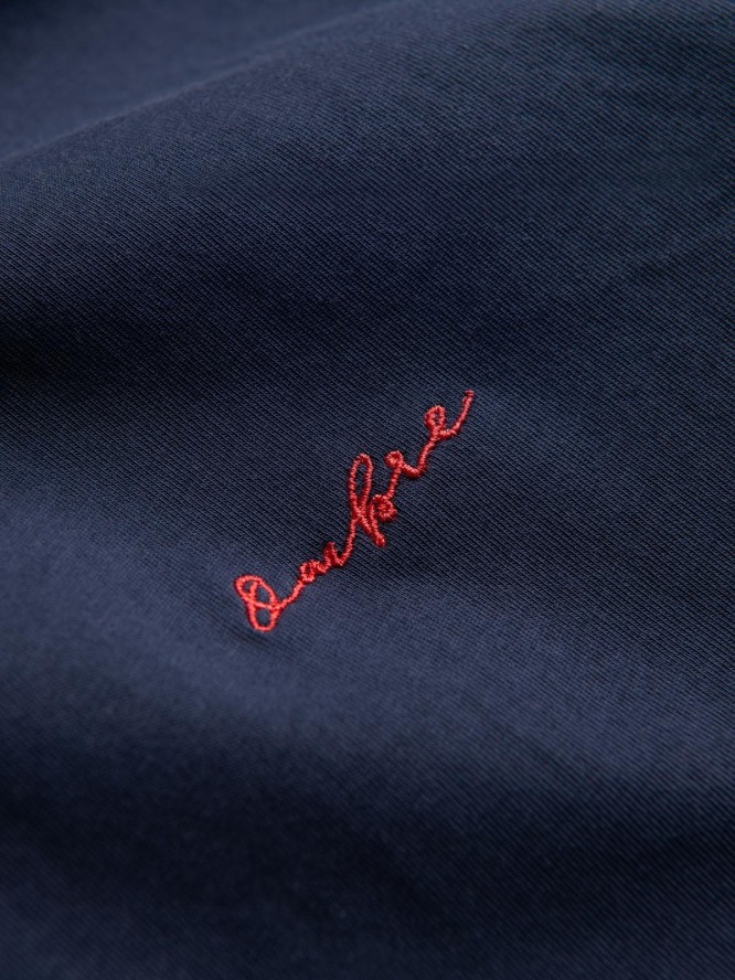 Koszula męska bawełniana REGULAR z dzianiny single jersey - granatowa V2 OM-SHCS-0138 - XXL