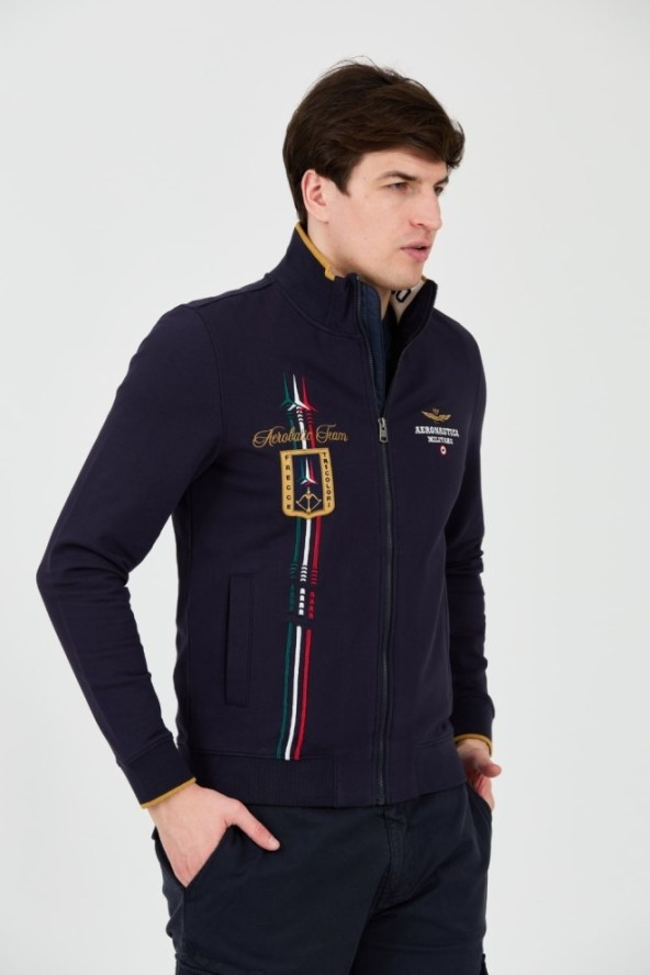 AERONAUTICA MILITARE Granatowa bluza rozpinana