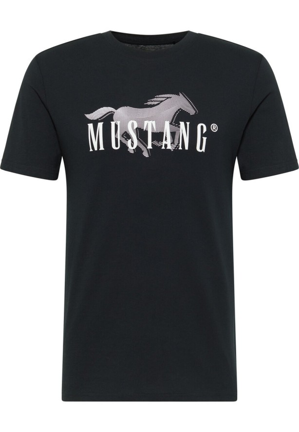 MUSTANG AUSTIN MĘSKI T-SHIRT KOSZULKA NADRUK BLACK 1014928 4142