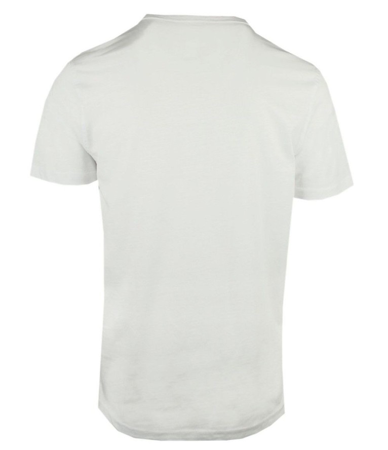 T-Shirt z Dekoltem na Guziki -Pako Jeans- Lekko Melanżowa, Biała Tkanina