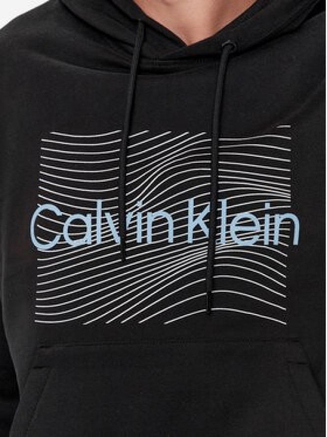 Calvin Klein Bluza Wave Lines Hero K10K112774 Czarny Regular Fit