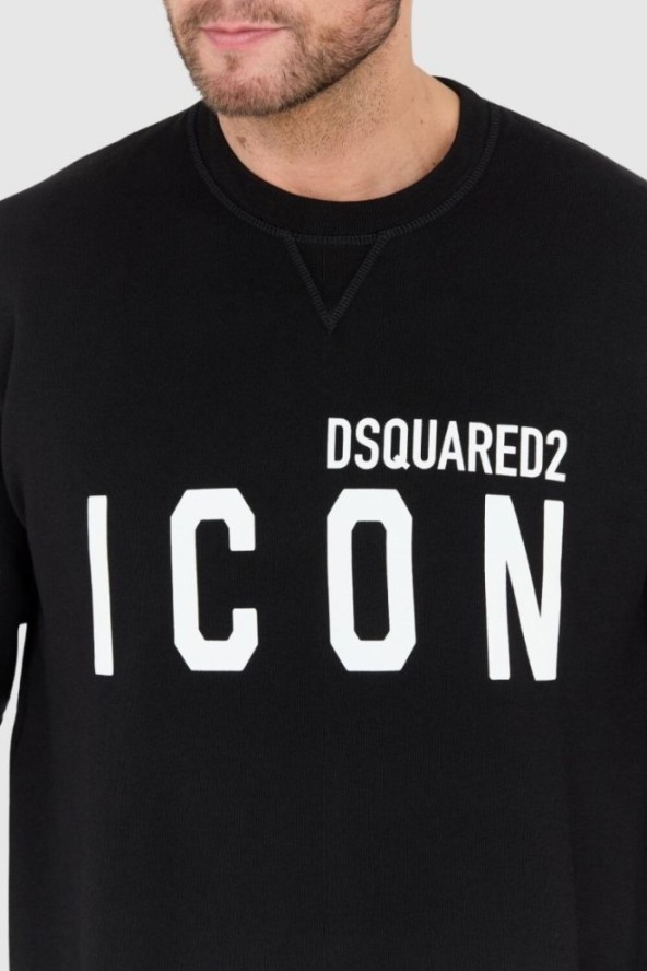 DSQUARED2 Czarna bluza męska z dużym białym logo icon