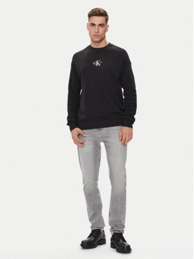 Calvin Klein Jeans Sweter Monologo J30J325671 Czarny Regular Fit