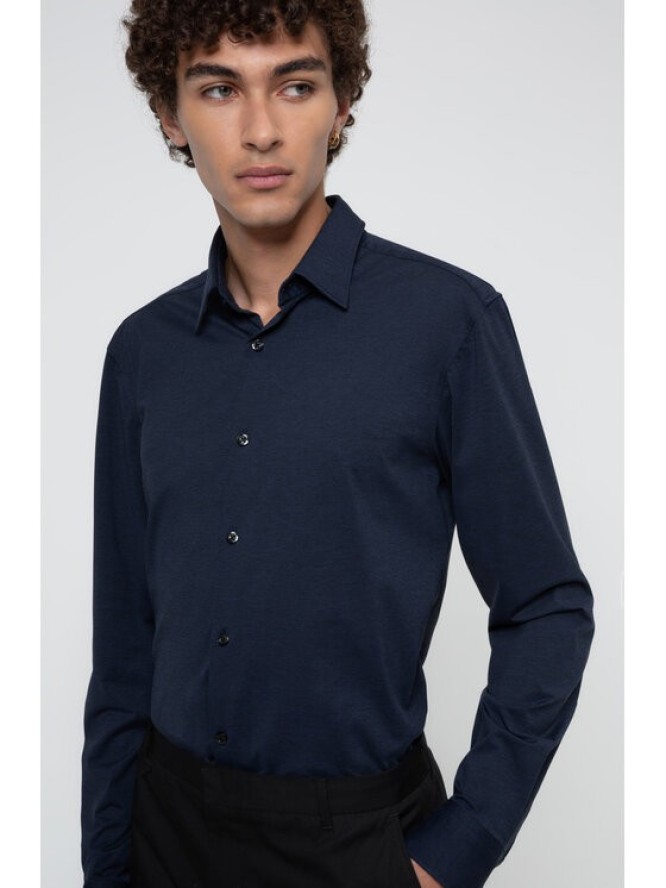 Hugo Koszula Ermo 50438087 Granatowy Slim Fit