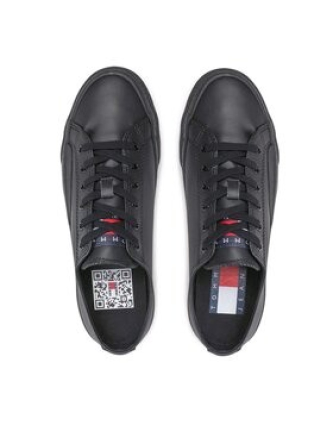 Tommy Jeans Tenisówki Leather Vulc EM0EM01047 Czarny