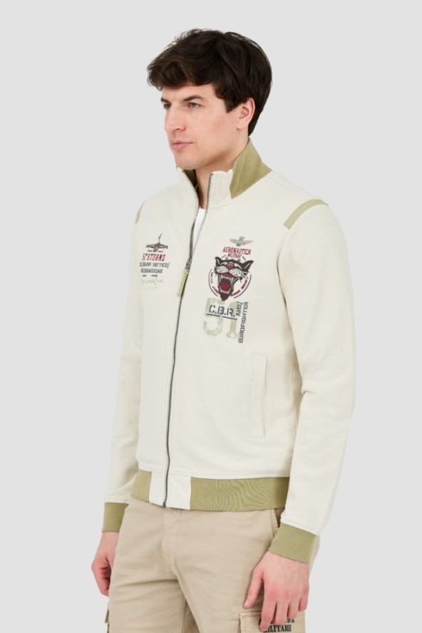 AERONAUTICA MILITARE Beżowa bluza Embroidered 51st