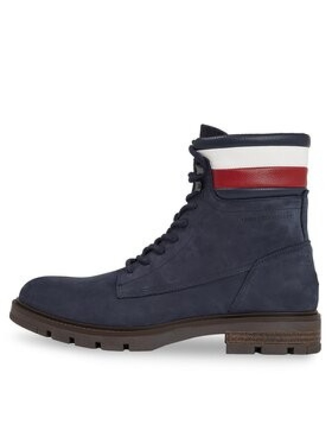 Tommy Hilfiger Trapery Corporate Hilfiger Nubuck Boot FM0FM04801 Niebieski