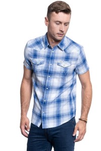 MĘSKA KOSZULA WRANGLER SS WESTERN SHIRT SURF BLUE W5J0ORX6U