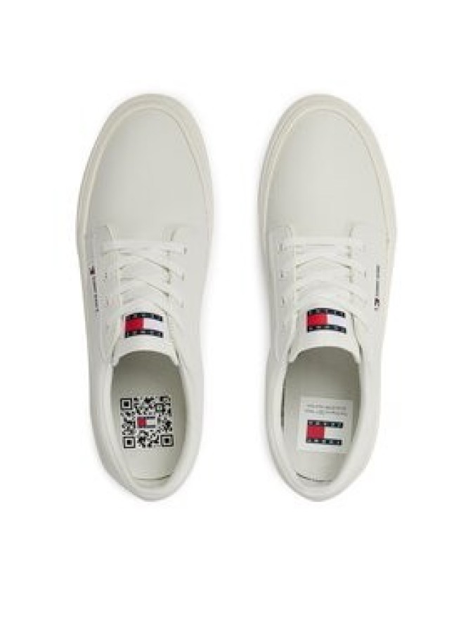 Tommy Jeans Sneakersy Tjm Vulc. Skate Derby Ess EM0EM01400 Écru