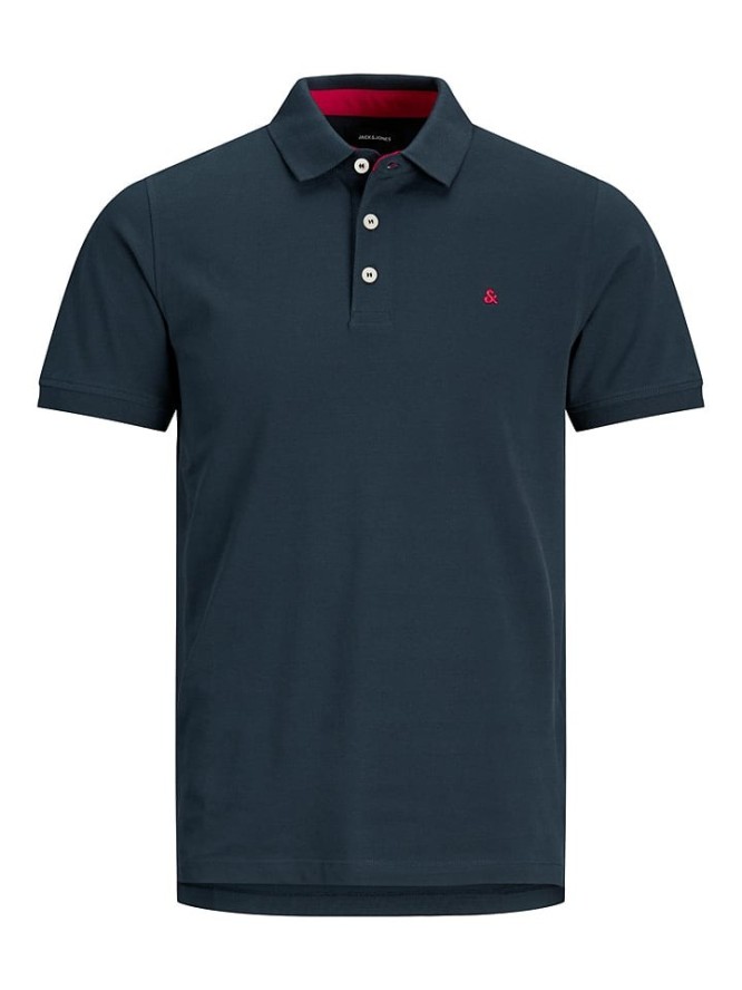 Jack & Jones Koszulka polo "Paulos" w kolorze granatowym rozmiar: L