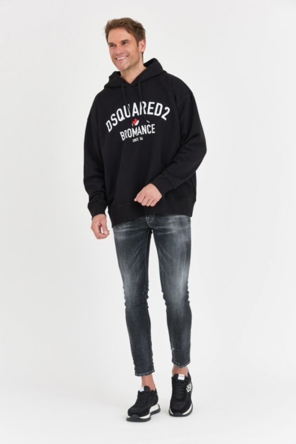 DSQUARED2 Czarna bluza męska bromance slouch hoodie