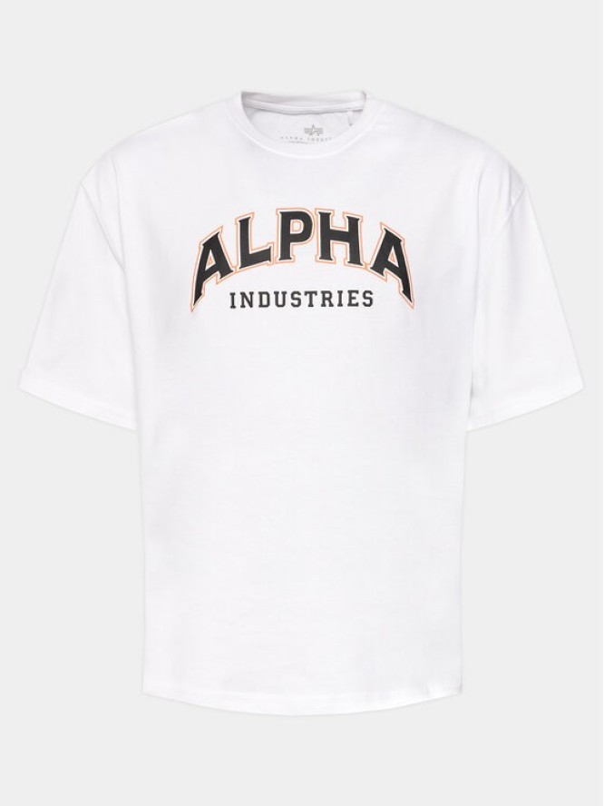 Alpha Industries T-Shirt College 146501 Biały Relaxed Fit