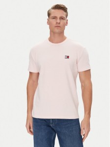Tommy Jeans T-Shirt Badge DM0DM20322 Różowy Regular Fit