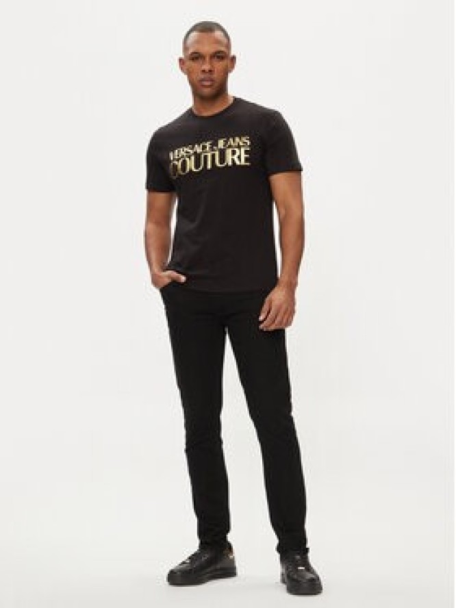 Versace Jeans Couture T-Shirt 76GAHT00 Czarny Regular Fit