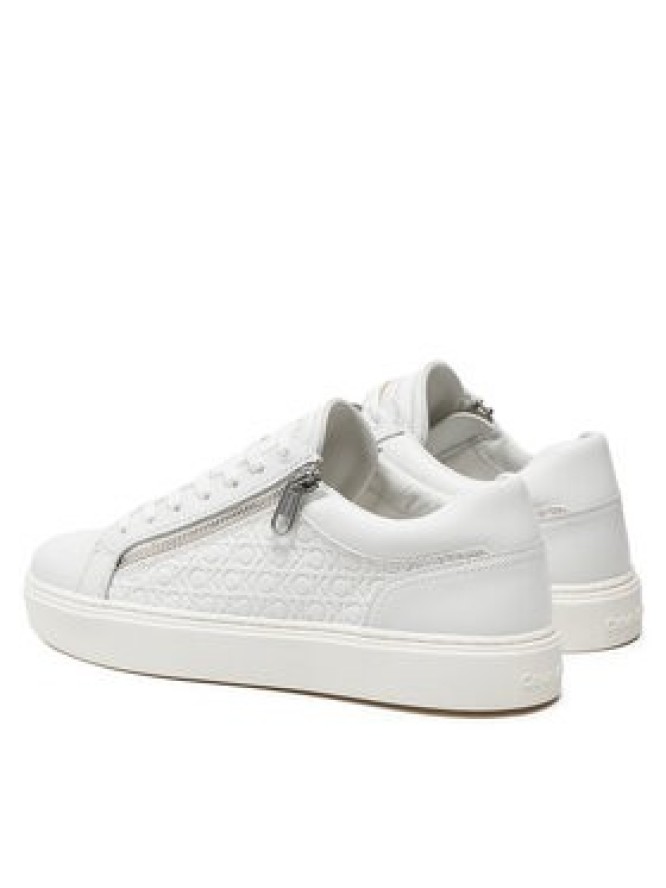 Calvin Klein Sneakersy Low Top Lace Up W/ Zip Mono HM0HM01496 Biały