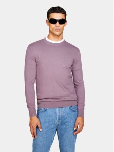 Sisley Sweter 10F2S1C78 Fioletowy Slim Fit