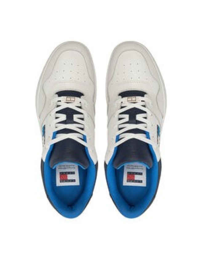 Tommy Jeans Sneakersy Basket Leather EM0EM01434 Granatowy