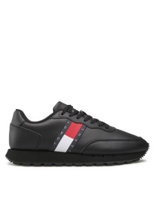 Tommy Jeans Sneakersy Leather Runner Ess EM0EM00898 Czarny