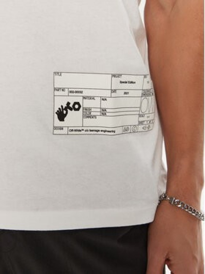 Off-White T-Shirt OMAA027T22JER0010110 Biały Regular Fit