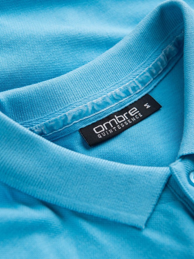 Koszulka polo z dzianiny pique - niebieska V3 S1746 - XXL
