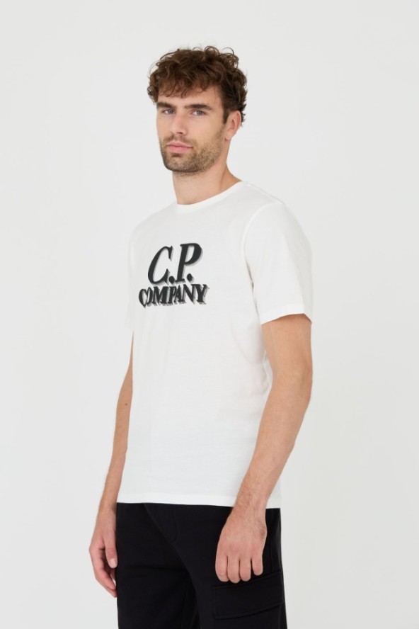 C.P. COMPANY Biały t-shirt Short Sleeve