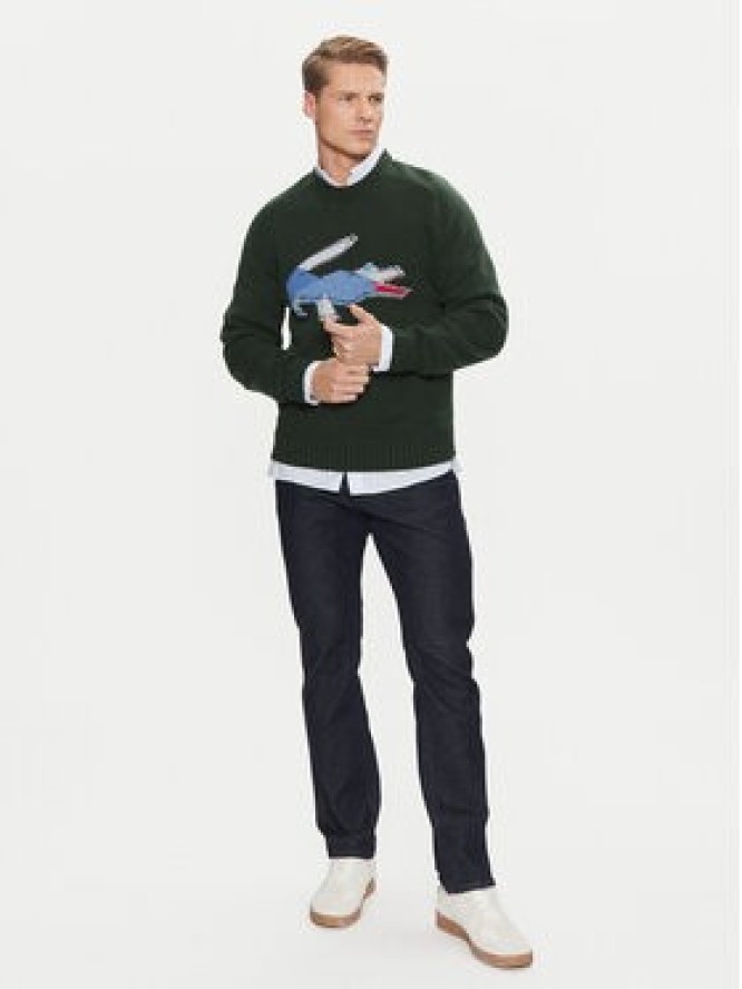 Lacoste Sweter AH3145 Zielony Classic Fit